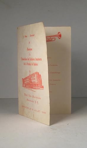 Imagen del vendedor de Menu Souvenir. Htel New Sherbrooke, Sherbrooke, dimanche le 10 juillet 1949 a la venta por Guy de Grosbois
