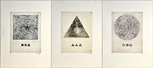 Bild des Verkufers fr Kreis, Dreieck, Quadrat. [19]82. [3 Signierte Original-Radierungen / 3 signed original etchings]. zum Verkauf von Antiquariat Lenzen
