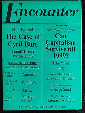 Seller image for Encounter, January 1977 / Renee Winegarten (The Reputation of George Sand), and Andrew Shonfield (Can Capitalism Survive Till 1999?) and Incident At Delphi (Tindall), Abuses of Language (Ionesco), George never rests (Redgrove). for sale by Shore Books