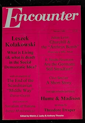 Immagine del venditore per Encounter February 1982 / Leszek Kolakowski, Julian Lewis, David Gress, Indro Montanelli, E Noelle-Neumann, Clive Sinclair "Genesis" (story) / Theodore Draper venduto da Shore Books