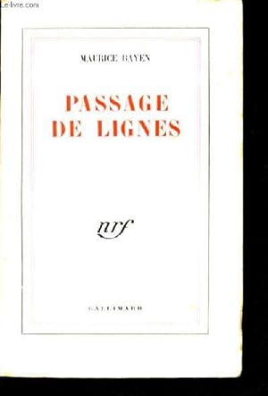 Imagen del vendedor de Passages de lignes a la venta por Le-Livre