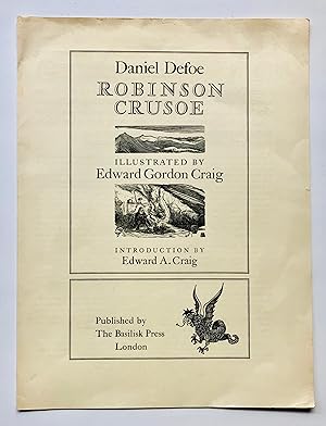 Bild des Verkufers fr The Life & Strange Surprising Adventures of Robinson Crusoe of York (prospectus) zum Verkauf von George Ong Books