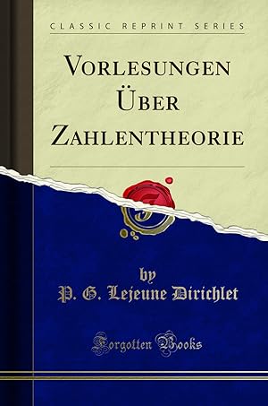 Seller image for Vorlesungen  ber Zahlentheorie (Classic Reprint) for sale by Forgotten Books