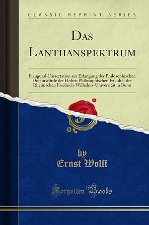 Seller image for Das Lanthanspektrum (Classic Reprint) for sale by Forgotten Books