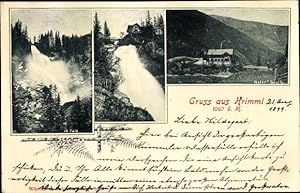 Ansichtskarte / Postkarte Krimml in Salzburg, Hofers Gasthaus, Wasserfälle