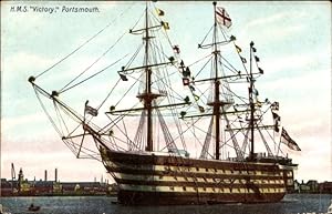 Image du vendeur pour Ansichtskarte / Postkarte Portsmouth South East England, Britisches Kriegsschiff, HMS Victory, Segelschiff mis en vente par akpool GmbH