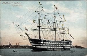 Image du vendeur pour Ansichtskarte / Postkarte Portsmouth South East England, Britisches Kriegsschiff, HMS Victory, Segelschiff mis en vente par akpool GmbH