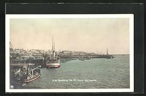 Postcard Rosario de Sta. Fe, Puerto, Schiffe haben im Hafen angelegt
