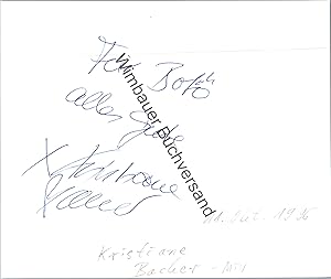 Immagine del venditore per Original Autogramm Kristiane Backer MTV /// Autogramm Autograph signiert signed signee venduto da Antiquariat im Kaiserviertel | Wimbauer Buchversand