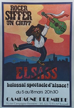 "Roger SIFFER UN GRUPP / ELSASS" CAMPAGNE PREMIÈRE / Affiche originale entoilée / Offset années 70