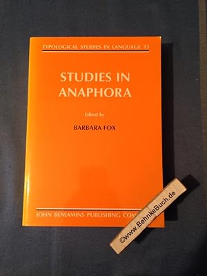Bild des Verkufers fr Studies in Anaphora : Typological Studies in Language. zum Verkauf von Antiquariat BehnkeBuch