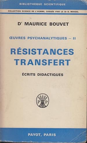 Seller image for Oeuvres psychanalytiques. Tome 2, crits didactiques, Rsistances, transfert for sale by PRISCA