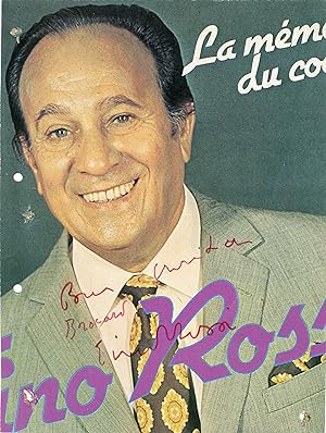 "Tino ROSSI" Carton dédicacé (années 60)