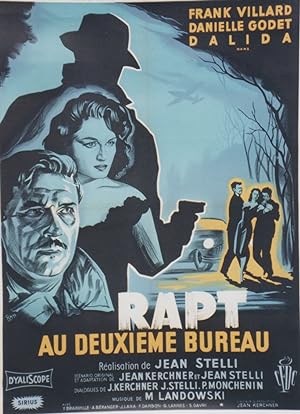 "RAPT AU DEUXIEME BUREAU" Réalisé par Jean STELLI en 1958 avec DALIDA, Frank VILLARD Affiche orig...
