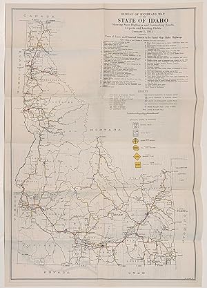 Road Map of Idaho, Showing State Roads and Connecting Roads / Bureau of Highway Map of the State ...