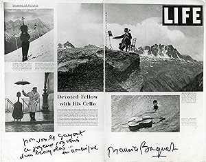 "Maurice BAQUET" Photo originale pliée en deux dédicacée (LIFE années 60)