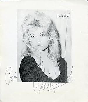 "Claire FERVAL (Claire CHEVALIER)" Photo originale dédicacée 1960