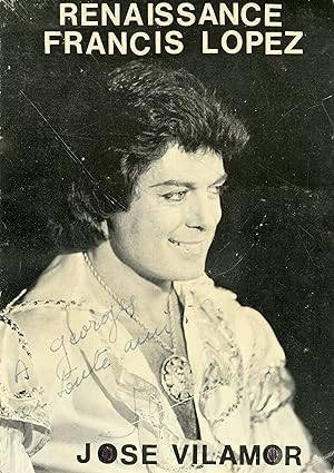 "José VILAMOR" Photo originale dédicacée (Photo RENAISSANCE FRANCIS LOPEZ années 60)