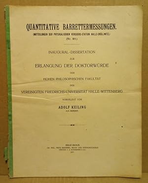Quantitative Barettermessungen. (Mitteilungen der Physikalischen Versuchs-Station Halle-Cröllwitz...