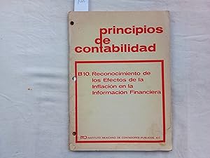 Imagen del vendedor de Principios de contabilidad. Reconocimiento de los efectos de la inflacin en la informacin financiera. a la venta por Librera "Franz Kafka" Mxico.