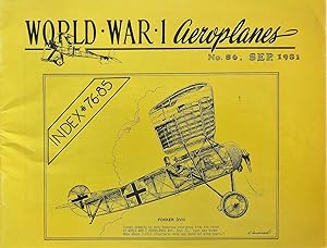 Imagen del vendedor de World War I Aeroplanes, No. 86, Sep. 1981 a la venta por The Aviator's Bookshelf