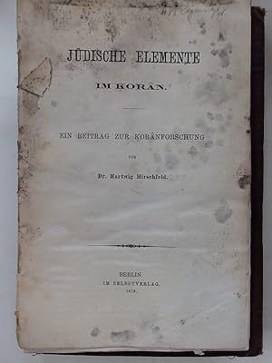 Seller image for Jdische Elemente im Koran. Ein Beitrag zur Koranforschung. for sale by Plurabelle Books Ltd