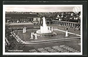 Bild des Verkufers fr Ansichtskarte Dsseldorf, Grosse Reichsausstellung Schaffendes Volk 1937, Kleine Leuchtfontne zum Verkauf von Bartko-Reher