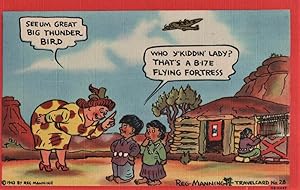 Imagen del vendedor de WWII on the Rez postcard: See-Um Great Big Thunder Bird a la venta por Mobyville