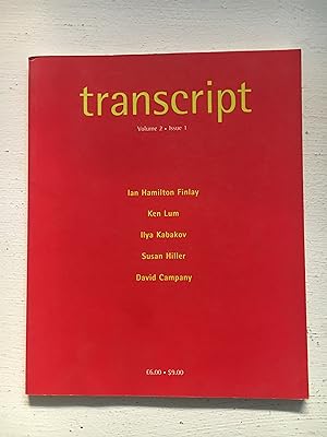 Seller image for Transcript: Volume 2 / Issue 1 for sale by Aeon Bookstore