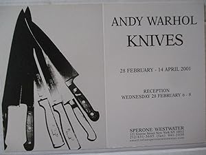 Bild des Verkufers fr Andy Warhol Knives Sperone Westwater 2001 Exhibition invite postcard zum Verkauf von ANARTIST