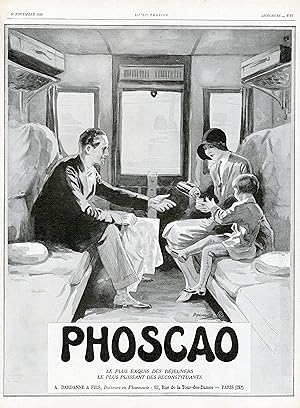"PHOSCAO" Annonce originale entoilée parue dans L'ILLUSTRATION du 16/11/1929 et illustrée par ARNOIR
