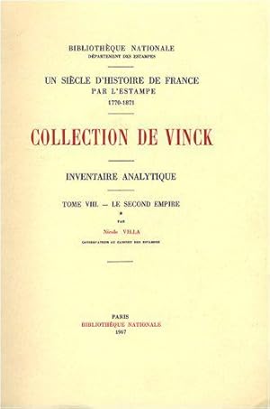 Bild des Verkufers fr Inventaire analytique de la collection De Vinck: Tome 8, zum Verkauf von JLG_livres anciens et modernes