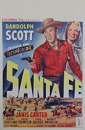 "SANTA FE (LA BAGARRE DE SANTA FE)" Réalisé par Irving PICHEL en 1951 avec Randolph SCOTT et Jani...