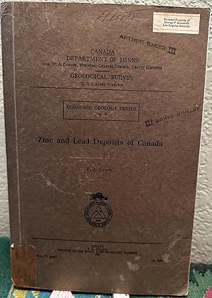 Seller image for Zinc and lead deposits of Canada for sale by Crossroads Books