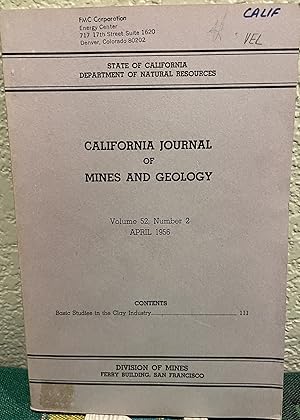 Seller image for California Journal of Mines and Geology Volume 52 Number 2 for sale by Crossroads Books