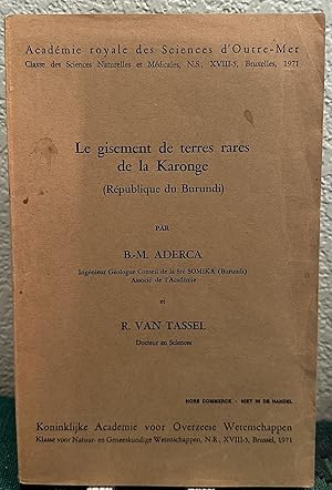 Seller image for Le Gisement De Terres Rares De la Karonge for sale by Crossroads Books