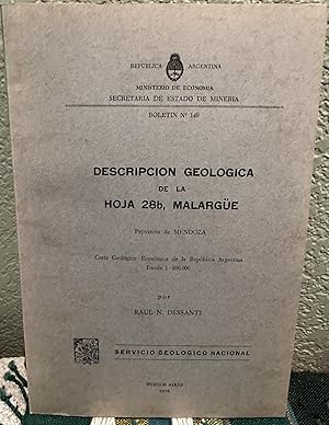 Imagen del vendedor de Descripcin Geolgica de la Hoja 28b, Malarge Provincia de Mendoza a la venta por Crossroads Books