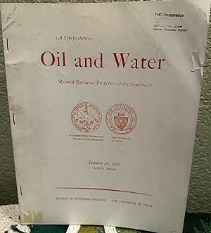 Seller image for A symposium--oil and water related resource problems of the Southwest : [papers] for sale by Crossroads Books