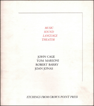 Imagen del vendedor de Music, Sound, Language, Theater : Etchings from Crown Point Press a la venta por Specific Object / David Platzker