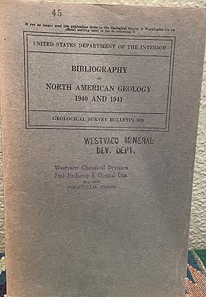 Seller image for Bibliography of North American Geology for 1940 & 1941 for sale by Crossroads Books