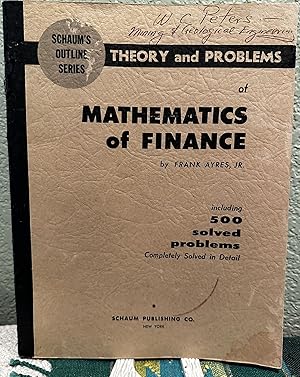 Theory and Problems of Mathematics of Finance by Frank Ayres (1963-06-03)