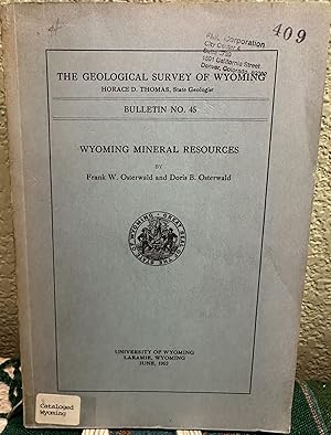Seller image for WYOMING MINERAL RESOURCES Bulletin No. 45 for sale by Crossroads Books
