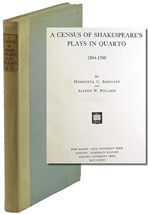 Seller image for Census of Shakespeare's Plays in Quarto 1594-1709 for sale by Kenneth Mallory Bookseller ABAA