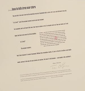 from How to Tell A True War Story (Signed Broadside)