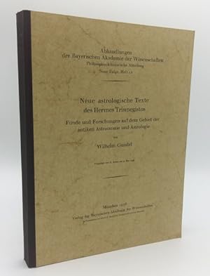 Neue astrologische Texte des Hermes Trismegistos. Funde und Forschungen auf dem Gebiet der antike...