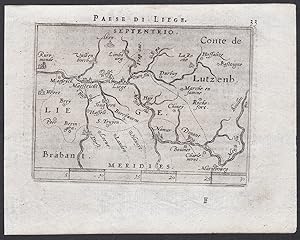 Immagine del venditore per Paese di Liege / Conte de Lutzenb." - Liege Maastricht Huy Karte map / Atlas / Epitome / Theatro del Mondo venduto da Antiquariat Steffen Vlkel GmbH