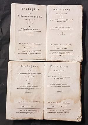 Bild des Verkufers fr Predigten im Jahre 1806 bei dem Kniglich Schsischen evangelischen Hofgottesdienste zu Dresden gehalten. 2 Bnde. zum Verkauf von Antiquariat Dennis R. Plummer