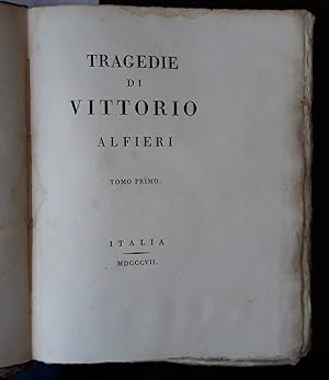 Immagine del venditore per Tragedie di Vittorio Alfieri. Tomo primo. Filippo, Polinice, Antigone venduto da Studio Bibliografico Orfeo (ALAI - ILAB)