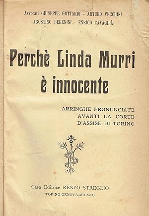 Perchè Linda Murri è innocente. Arringhe pronunciate avanti la Corte d'Assise di Torino