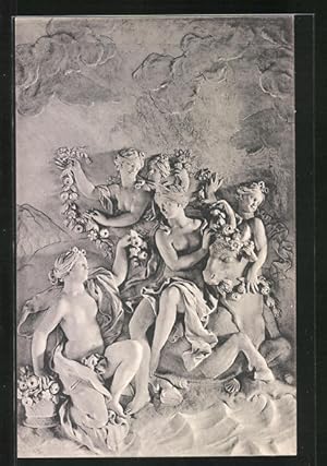 Bild des Verkufers fr Ansichtskarte Kassel, Mamorbad, Statue Entfhrung de Europa durch Jupiter zum Verkauf von Bartko-Reher